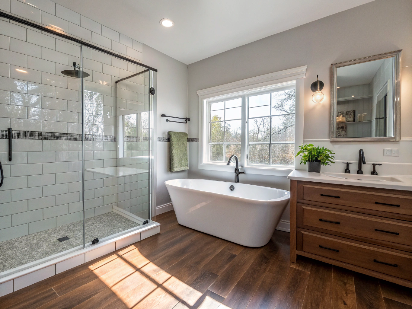 Salle de bain contemporaine rénovée avec finitions soignées